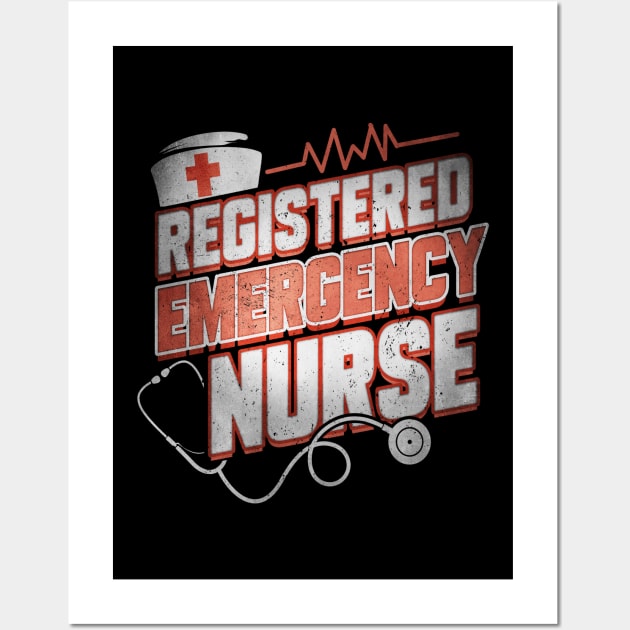 Emergency Nurse Funny Humor RN T-Shirt Wall Art by creative